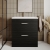 Nuie Athena Floor Standing 2-Drawer Vanity Unit with Basin-1 800mm Wide - Charcoal Black Woodgrain