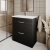Nuie Athena Floor Standing 2-Drawer Vanity Unit with Basin-1 800mm Wide - Charcoal Black Woodgrain