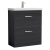 Nuie Athena Floor Standing 2-Drawer Vanity Unit with Basin-3 800mm Wide - Charcoal Black Woodgrain | Thumbnail Image