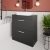 Nuie Athena Floor Standing 2-Drawer Vanity Unit and Worktop 800mm Wide - Charcoal Black Woodgrain