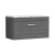 Nuie Athena Wall Hung 1-Drawer Vanity Unit with Carrera Marble Worktop 800mm Wide - Anthracite Woodgrain | Thumbnail Image