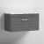 Nuie Athena Wall Hung 1-Drawer Vanity Unit with Carrera Marble Worktop 800mm Wide - Anthracite Woodgrain | Thumbnail Image