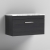 Nuie Athena Wall Hung 1-Drawer Vanity Unit with Carrera Marble Worktop 800mm Wide - Charcoal Black Woodgrain | Thumbnail Image