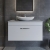 Nuie Athena Wall Hung 1-Drawer Vanity Unit with Grey Worktop 800mm Wide - Gloss White