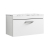 Nuie Athena Wall Hung 1-Drawer Vanity Unit with Carrera Marble Worktop 800mm Wide - Gloss White | Thumbnail Image