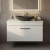 Nuie Athena Wall Hung 1-Drawer Vanity Unit with Carrera Marble Worktop 800mm Wide - Gloss White | Thumbnail Image