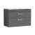 Nuie Athena Wall Hung 2-Drawer Vanity Unit with Carrera Marble Worktop 800mm Wide - Anthracite Woodgrain | Thumbnail Image
