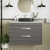 Nuie Athena Wall Hung 2-Drawer Vanity Unit with Sparkling White Worktop 800mm Wide - Anthracite Woodgrain