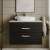 Nuie Athena Wall Hung 2-Drawer Vanity Unit with Grey Worktop 800mm Wide - Charcoal Black Woodgrain