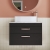 Nuie Athena Wall Hung 2-Drawer Vanity Unit with Grey Worktop 800mm Wide - Charcoal Black Woodgrain | Thumbnail Image