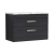 Nuie Athena Wall Hung 2-Drawer Vanity Unit with Carrera Marble Worktop 800mm Wide - Charcoal Black Woodgrain | Thumbnail Image