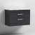 Nuie Athena Wall Hung 2-Drawer Vanity Unit with Carrera Marble Worktop 800mm Wide - Charcoal Black Woodgrain | Thumbnail Image