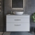 Nuie Athena Wall Hung 2-Drawer Vanity Unit with Grey Worktop 800mm Wide - Gloss White