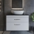 Nuie Athena Wall Hung 2-Drawer Vanity Unit with Sparkling Black Worktop 800mm Wide - Gloss White