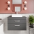 Nuie Athena Wall Hung 2-Drawer Vanity Unit and Worktop 800mm Wide - Charcoal Black
