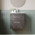Nuie Athena Wall Hung 2-Drawer Vanity Unit with Basin-2 500mm Wide - Gloss Grey | Thumbnail Image