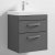 Nuie Athena Wall Hung 2-Drawer Vanity Unit with Basin-3 500mm Wide - Gloss Grey