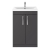 Nuie Athena Floor Standing 2-Door Vanity Unit with Basin-1 600mm Wide - Gloss Grey