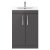 Nuie Athena Floor Standing 2-Door Vanity Unit with Basin-2 600mm Wide - Gloss Grey