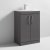 Nuie Athena Floor Standing 2-Door Vanity Unit with Basin-4 600mm Wide - Gloss Grey