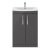 Nuie Athena Floor Standing 2-Door Vanity Unit with Basin-4 600mm Wide - Gloss Grey