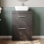 Nuie Athena Floor Standing 2-Drawer Vanity Unit and Worktop 600mm Wide - Gloss Grey | Thumbnail Image