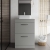 Nuie Athena Floor Standing 2-Drawer Vanity Unit and Worktop 600mm Wide - Gloss Grey