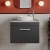 Nuie Athena Wall Hung 1-Drawer Vanity Unit with Grey Worktop 600mm Wide - Gloss Grey