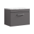 Nuie Athena Wall Hung 1-Drawer Vanity Unit with Carrera Marble Worktop 600mm Wide - Gloss Grey | Thumbnail Image