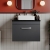 Nuie Athena Wall Hung 1-Drawer Vanity Unit with Sparkling Black Worktop 600mm Wide - Gloss Grey