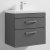 Nuie Athena Wall Hung 2-Drawer Vanity Unit with Basin-1 600mm Wide - Gloss Grey | Thumbnail Image