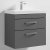 Nuie Athena Wall Hung 2-Drawer Vanity Unit with Basin-3 600mm Wide - Gloss Grey