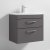 Nuie Athena Wall Hung 2-Drawer Vanity Unit with Basin-4 600mm Wide - Gloss Grey | Thumbnail Image