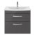 Nuie Athena Wall Hung 2-Drawer Vanity Unit with Basin-4 600mm Wide - Gloss Grey | Thumbnail Image