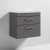Nuie Athena Wall Hung 2-Drawer Vanity Unit with Grey Worktop 600mm Wide - Gloss Grey | Thumbnail Image