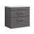 Nuie Athena Wall Hung 2-Drawer Vanity Unit with Carrera Marble Worktop 600mm Wide - Gloss Grey | Thumbnail Image