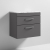 Nuie Athena Wall Hung 2-Drawer Vanity Unit with Carrera Marble Worktop 600mm Wide - Gloss Grey | Thumbnail Image