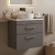 Nuie Athena Wall Hung 2-Drawer Vanity Unit with Carrera Marble Worktop 600mm Wide - Gloss Grey | Thumbnail Image