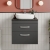 Nuie Athena Wall Hung 2-Drawer Vanity Unit with Sparkling Black Worktop 600mm Wide - Gloss Grey
