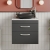 Nuie Athena Wall Hung 2-Drawer Vanity Unit with Sparkling White Worktop 600mm Wide - Gloss Grey