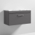 Nuie Athena Wall Hung 1-Drawer Vanity Unit with Carrera Marble Worktop 800mm Wide - Gloss Grey | Thumbnail Image
