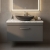 Nuie Athena Wall Hung 1-Drawer Vanity Unit with Carrera Marble Worktop 800mm Wide - Gloss Grey | Thumbnail Image