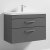 Nuie Athena Wall Hung 2-Drawer Vanity Unit with Basin-1 800mm Wide - Gloss Grey
