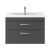 Nuie Athena Wall Hung 2-Drawer Vanity Unit with Basin-2 800mm Wide - Gloss Grey