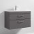 Nuie Athena Wall Hung 2-Drawer Vanity Unit with Basin-4 800mm Wide - Gloss Grey | Thumbnail Image