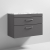 Nuie Athena Wall Hung 2-Drawer Vanity Unit with Carrera Marble Worktop 800mm Wide - Gloss Grey | Thumbnail Image