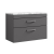 Nuie Athena Wall Hung 2-Drawer Vanity Unit with Carrera Marble Worktop 800mm Wide - Gloss Grey | Thumbnail Image