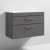 Nuie Athena Wall Hung 2-Drawer Vanity Unit with Sparkling White Worktop 800mm Wide - Gloss Grey