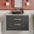 Nuie Athena Wall Hung 2-Drawer Vanity Unit with Sparkling White Worktop 800mm Wide - Gloss Grey