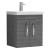 Nuie Athena Wall Hung 2-Door Vanity Unit with Basin-3 500mm Wide - Anthracite Woodgrain